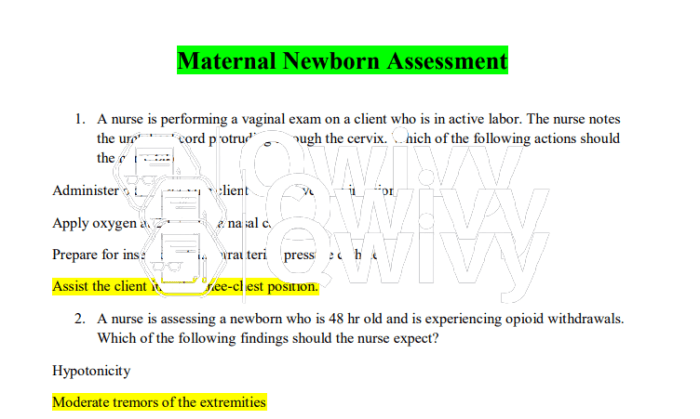 Vati maternal newborn assessment 2020