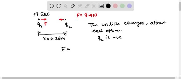 In a vacuum two particles have charges of