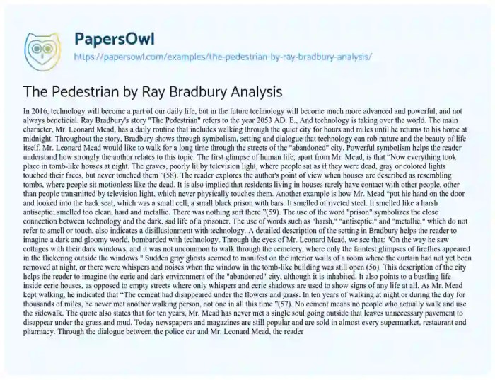 The pedestrian ray bradbury full text