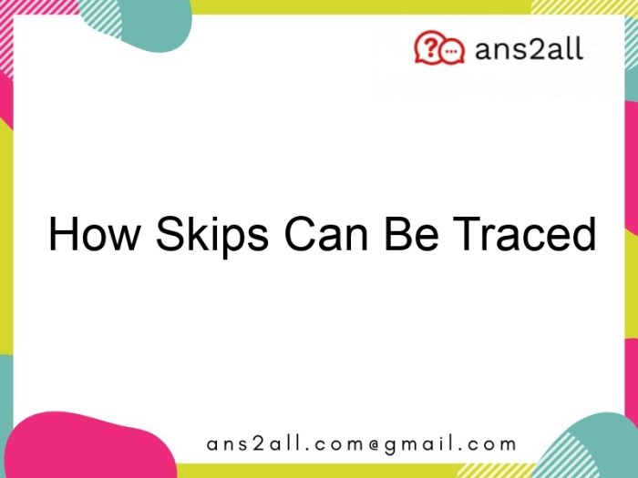 Briefly explain how skips can be traced