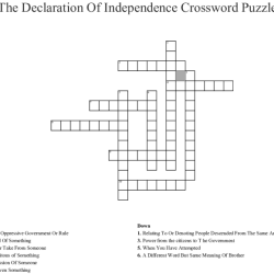 Declaration of independence crossword answers